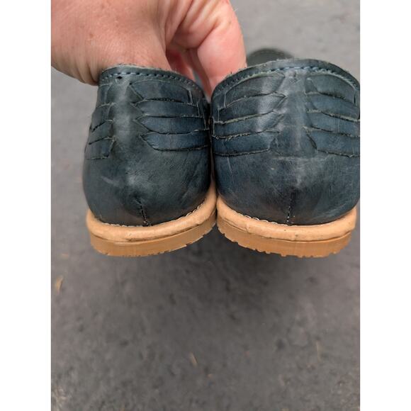 Stephy Women's Huarache Leather Woven Sandals Sz 7 Espadrille Slip On Shoes - Picture 5 of 6